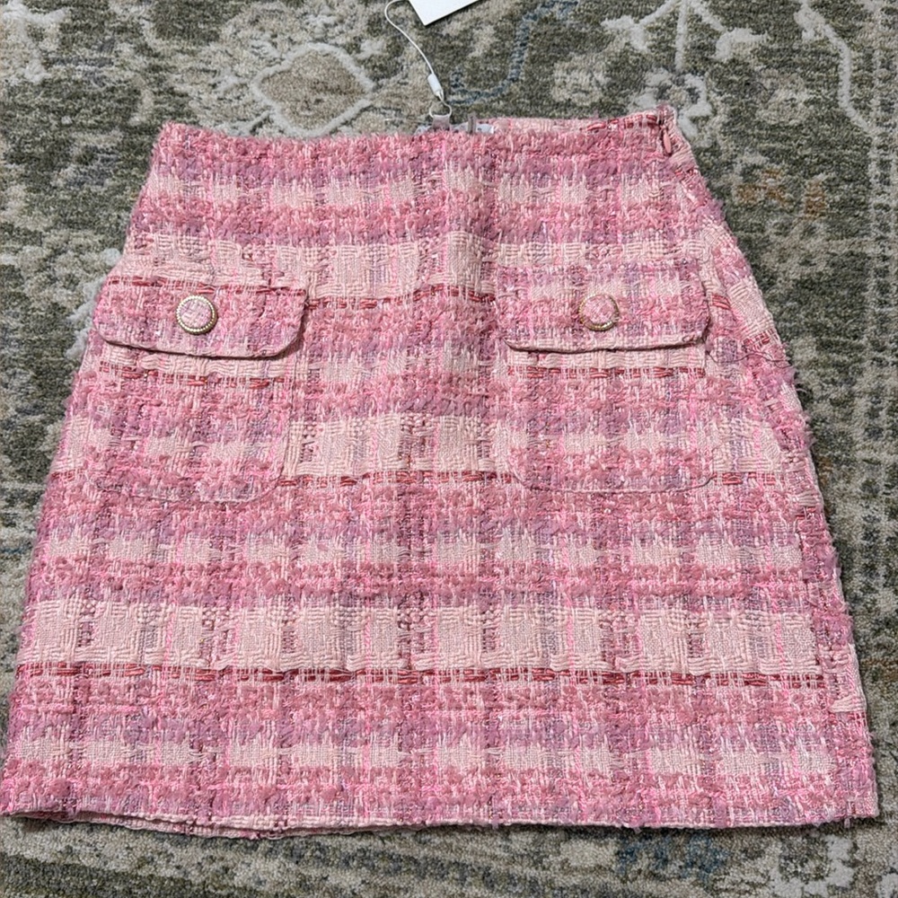 Endless Rose Pink tweed skirt NWT